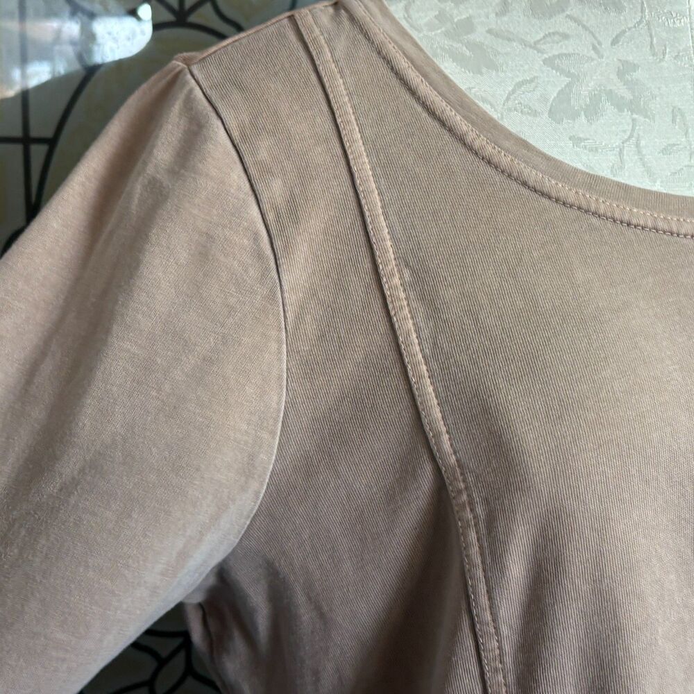 Pure Jill Organic Cotton Long Sleeve Tunic Side Slit Flowy Basic Blouse Size L - Picture 9 of 13
